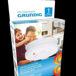 Grundig rökdetektor/brandvarnare i vitt