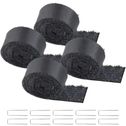 Online Gummimulchrulle 4-Pack, Landskapsarkitektur Matta 120x4,5 tum, Långvarig och Miljövänlig Gummimulchmatta Markduk & Fiberduk