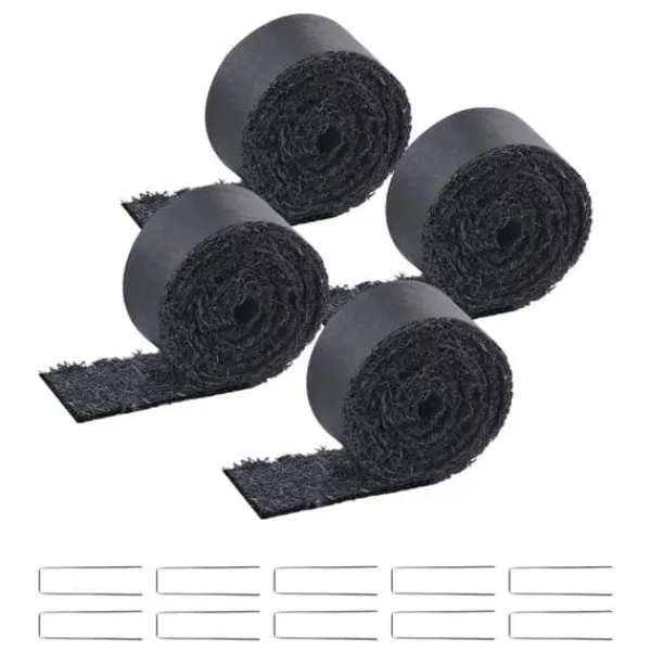 Online Gummimulchrulle 4-Pack, Landskapsarkitektur Matta 120x4,5 tum, Långvarig och Miljövänlig Gummimulchmatta Markduk & Fiberduk
