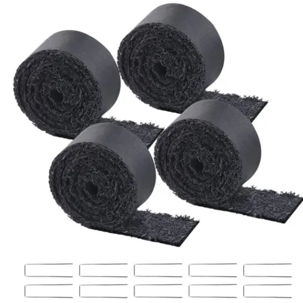 Online Gummimulchrulle 4-Pack, Landskapsarkitektur Matta 120x4,5 tum, Långvarig och Miljövänlig Gummimulchmatta Markduk & Fiberduk