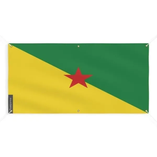 Guyana Flag Banner 6 öljetter 140x280cm i polyester