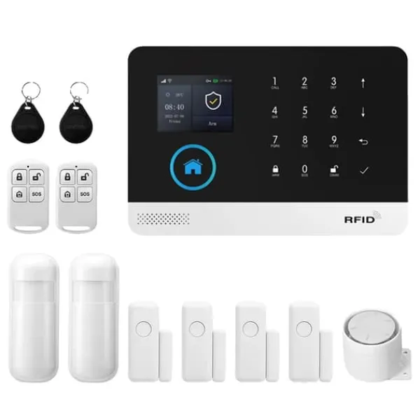 Sale Hem säkerhetssystem, trådlös drift, smart hem integration,4G WiFi Kit C, EU-kontakt Hemlarmsystem