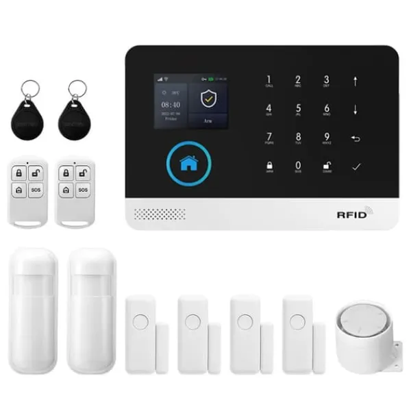 Sale Hem säkerhetssystem, trådlös drift, smart hem integration,4G WiFi Kit C, EU-kontakt Hemlarmsystem