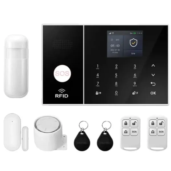 Hemlarmssystem, Smarta Hem-integration, Trådlös Säkerhetslösning,4G WiFi Kit A, EU-kontakt