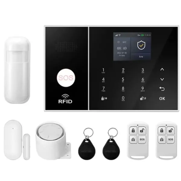 Hemlarmssystem, Smarta Hem-integration, Trådlös Säkerhetslösning,4G WiFi Kit A, EU-kontakt