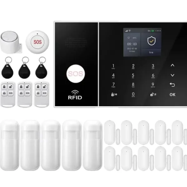 Hemlarmssystem, Smarta Hem-integration, Trådlös Säkerhetslösning,4G WiFi Kit F, EU Kontakt