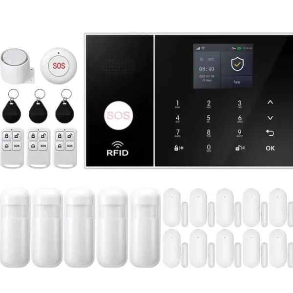 Outlet Hemlarmssystem, Smarta Hem-integration, Realtidsaviseringar,2G GSM WiFi Kit F, EU Kontakt Hemlarmsystem
