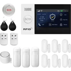 Hemlarmssystem, Trådlös Anslutning, Smart Automation,GSM 2G WiFi Kit D, EU-kontakt Hemlarmsystem
