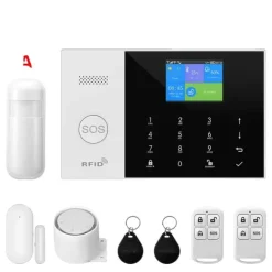 Hot Hemsäkerhetssystem, Trådlös Anslutning, Smarta Hem Integration, Dörr/Fönster Sensorer,4G WiFi Kit A, EU-plugg Hemlarmsystem