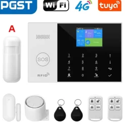 Hot Hemsäkerhetssystem, Trådlös Anslutning, Smarta Hem Integration, Dörr/Fönster Sensorer,4G WiFi Kit A, EU-plugg Hemlarmsystem