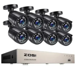 Hot Hemskyddssystem, 2MP upplösning, nattvisions teknologi,8CH DVR med 8 kameror, 1T Säkerhetsmonitorer & Videokameror