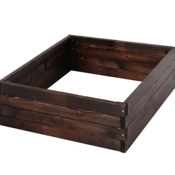 Sale Högbädd i massivt trä 60x60x23 cm, mörkbrun – planteringslåda/örtlåda Planteringsbänkar