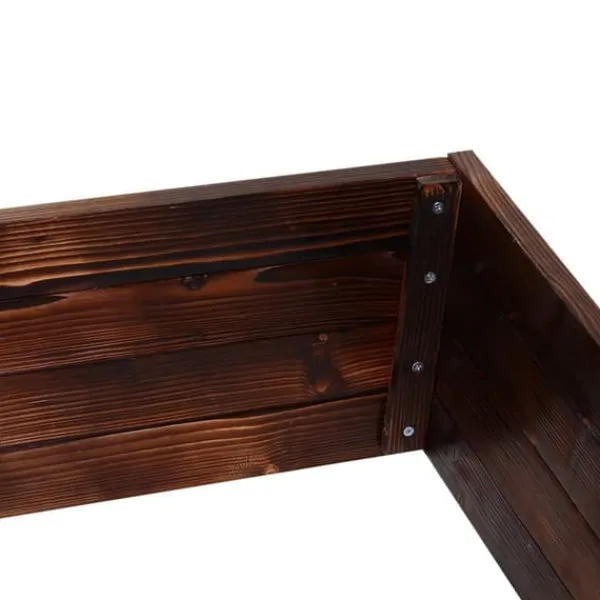 Sale Högbädd i massivt trä 60x60x23 cm, mörkbrun – planteringslåda/örtlåda Planteringsbänkar