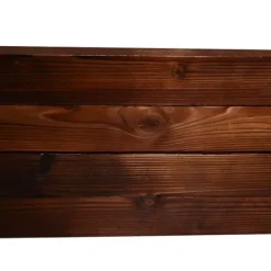 Högbädd i massivt trä 60x60x23 cm, mörkbrun – planteringslåda/örtlåda