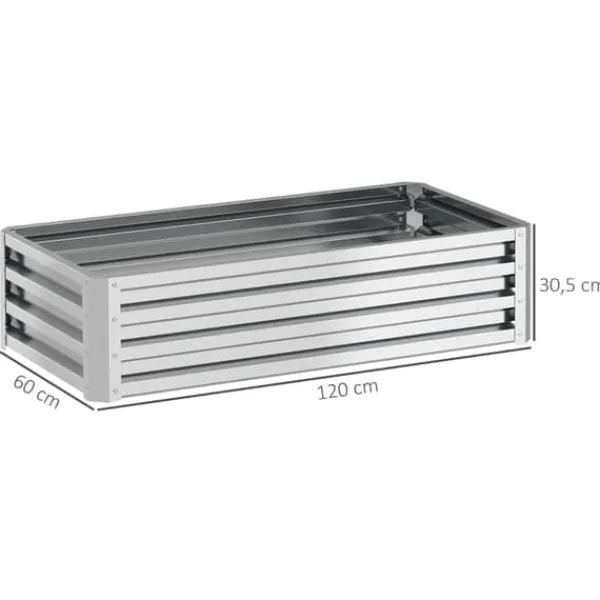Best Högbädd i stål 120x60x30,5 cm, rostfri & vädertålig – balkong/trädgård Planteringsbänkar