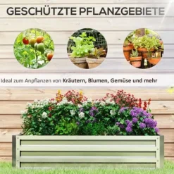 Best Högbädd i stål 120x60x30,5 cm, rostfri & vädertålig – balkong/trädgård Planteringsbänkar
