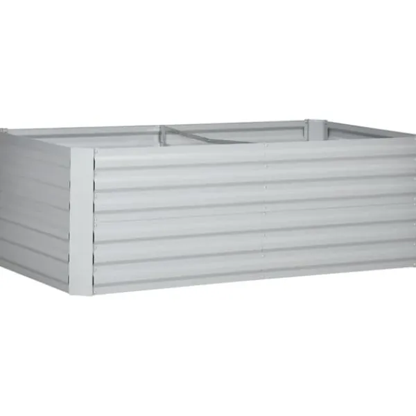 Högbädd i stål 180x90x60 cm, stapelbar/ihopkopplingsbar – blommor & växter