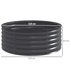 Outlet Högbädd i stål 120x120x43 cm, stapelbar/modulär – trädgård & balkong Planteringsbänkar