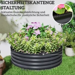 Outlet Högbädd i stål 120x120x43 cm, stapelbar/modulär – trädgård & balkong Planteringsbänkar