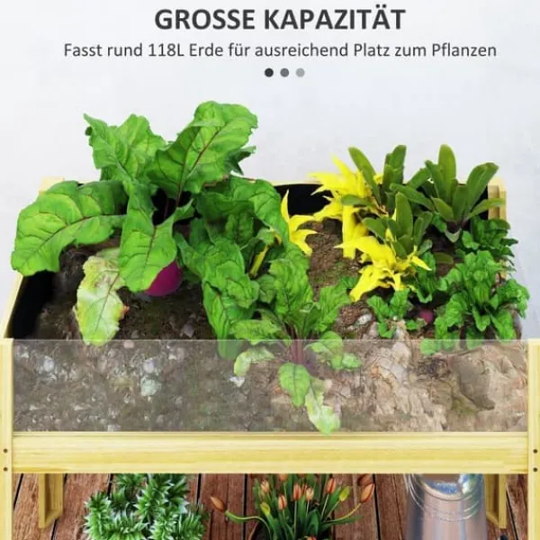 Hot Högbädd i trä 110x50x80 cm med akrylpaneler & dränering – vädertålig Planteringsbänkar
