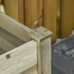 Hot Högbädd med hylla 91x51x76 cm, trä, grön – med dräneringshål Planteringsbänkar