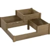 Best Högbädd 3-stegs i gran 122x122x51 cm, brun – för örter & blommor Planteringsbänkar