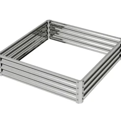 Best Högbädd/planteringslåda i stål 120x120x30 cm, silver – trädgård/terrass Planteringsbänkar