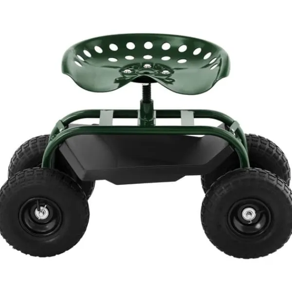 Hot hillvert - Mobil trädgårdssits - 150 kg - Höjdjusterbar Stöd Med Hjul, Säten & Knäskydd För Trädgårdsskötsel