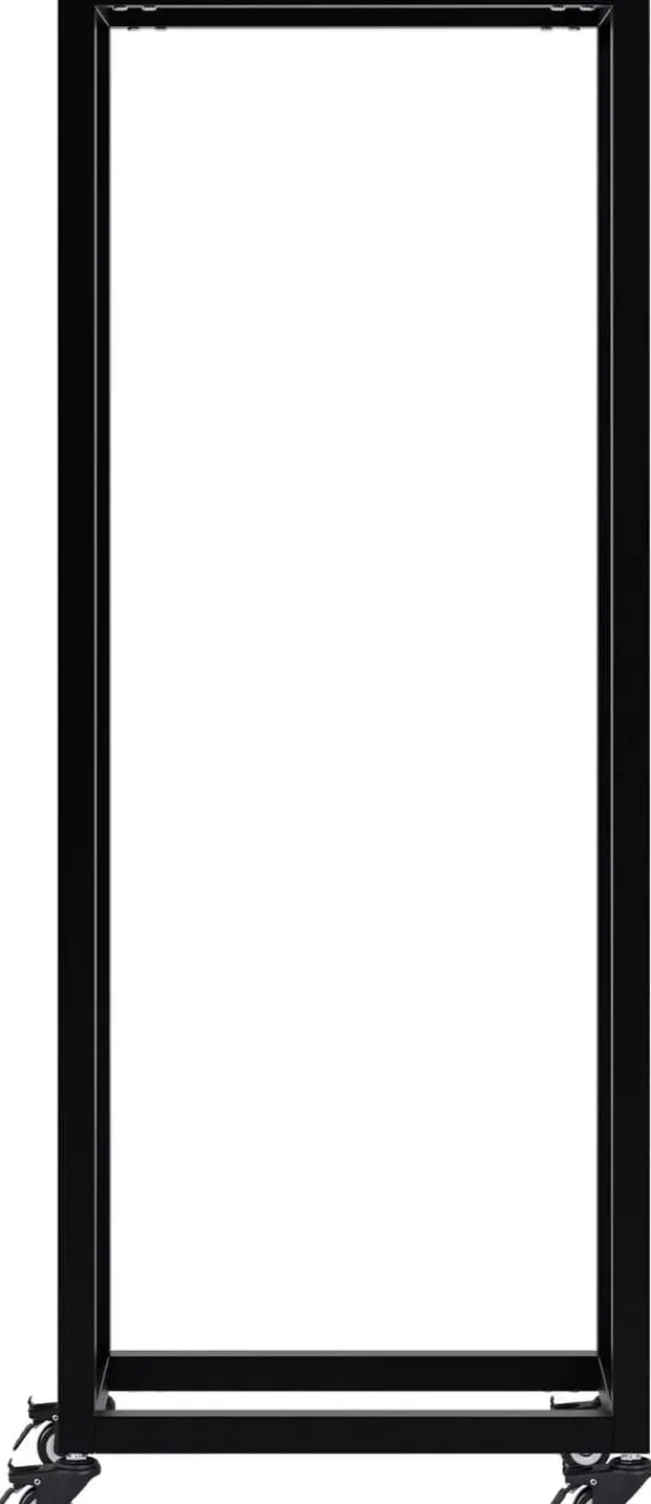 Hilta Metal Log Holder with Wheels, Black, 25x40x100 cm