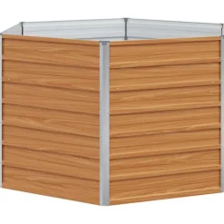 Clearance Höjd Trädgårdsbädd Ljusbrun 129 x 129 x 77 cm Galvaniserat Stål Planteringsbänkar