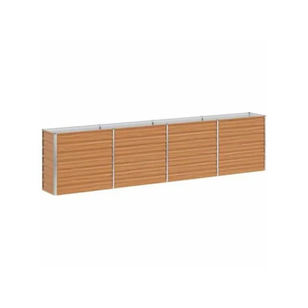 Hot Höjdbädd i galvaniserat stål - - 320x40x77 cm - Ljusbrun - Väderbeständig Planteringsbänkar