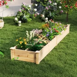 Outlet Höjdbäddsträdgård, 228x62x25 cm, Naturlig Planteringsbänkar
