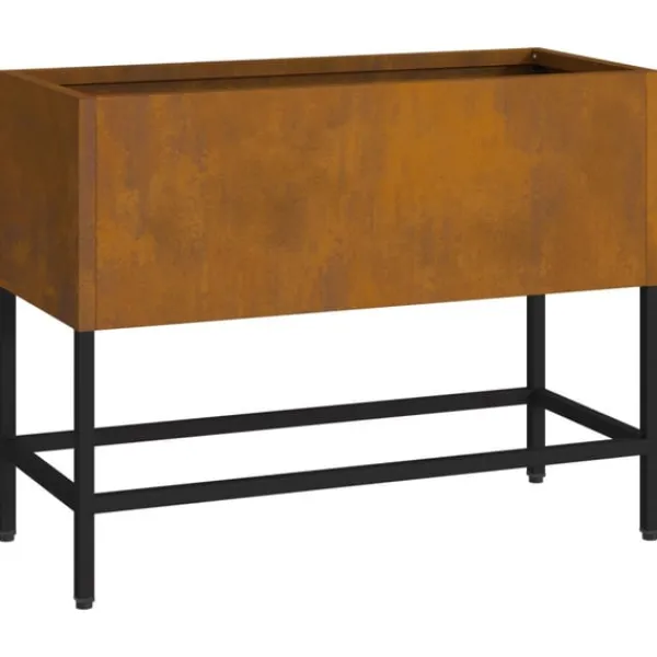 vidaXL Höjdträdgårdsplanterare Rostig 60 x 26 x 45 cm