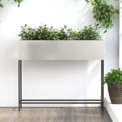 vidaXL Höjdträdgårdsplanterare Silver 100 x 26 x 82 cm Rostfritt stål
