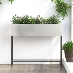 vidaXL Höjdträdgårdsplanterare Silver 100 x 26 x 82 cm Rostfritt stål