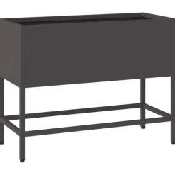 vidaXL Höjdträdgårdsplanterare Svart 60 x 26 x 45 cm Stål