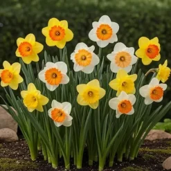 Hjärta av exotism blomsterlökar - Påsklilja Narcis Large Cupped Mix i olika färger (15 stycken) Diameter 12-14cm
