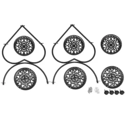 Hjärtformat växtställ - Blomsterställ - 6 hyllplan - Järn - 4 hjul (2 med broms) - 7,5 kg per hyllplan Växtställ