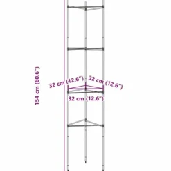 Hållbar tomatbur av stål - Justerbart stöd för växter | Färg: Grön | Storlek: 154 cm | 6 st