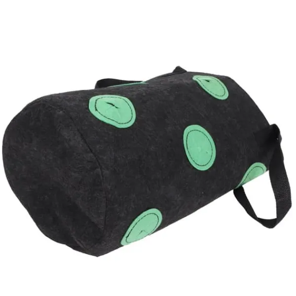 12-håls jordgubbsväska med handtag Bärbar filtväska för växter för trädgården Svart 20x35cm Krukor & Växtbehållare