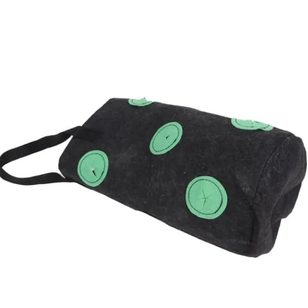 12-håls jordgubbsväska med handtag Bärbar filtväska för växter för trädgården Svart 20x35cm Krukor & Växtbehållare