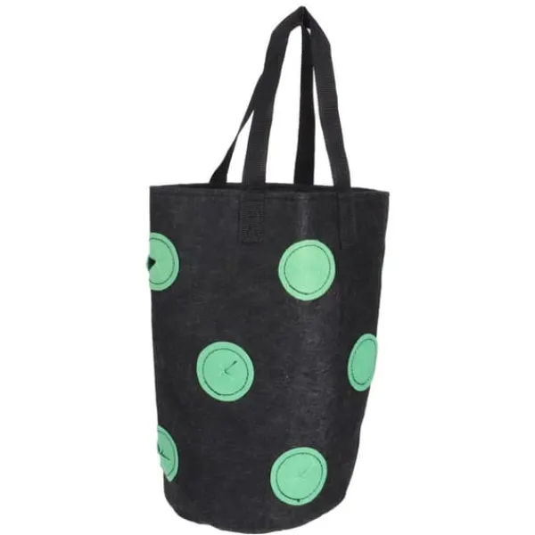 12-håls jordgubbsväska med handtag Bärbar filtväska för växter för trädgården Svart 20x35cm Krukor & Växtbehållare