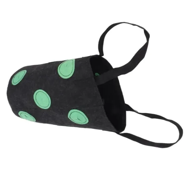12-håls jordgubbsväska med handtag Bärbar filtväska för växter för trädgården Svart 20x35cm Krukor & Växtbehållare