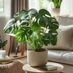Hålväxt - Set om 2 - Monstera deliciosa - Höjd 50-60cm - ⌀17cm