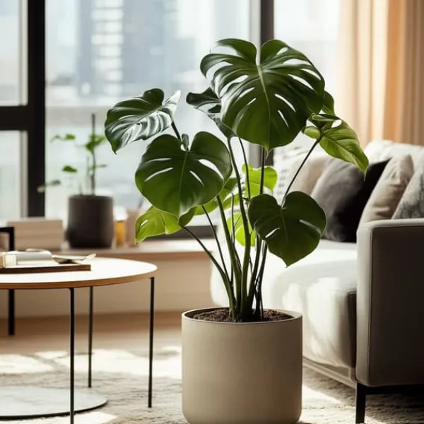 Hålväxt - Set om 2 - Monstera deliciosa - Höjd 50-60cm - ⌀17cm