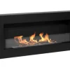 Hängande etanolspis Biokamin Hängande biokamin Bioetanolbrännare BOX 90 cm x 40 cm x 12 cm matt svart med glas ekologisk spis