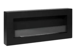 Hängande etanolspis Biokamin Hängande biokamin Bioetanolbrännare BOX 90 cm x 40 cm x 12 cm matt svart med glas ekologisk spis