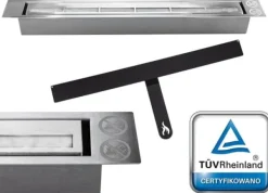 Online Hängande etanolspis Biokamin Hängande biokamin Bioetanolbrännare BOX 90 cm x 40 cm x 12 cm matt vitt med glas ekologisk spis Vedeldade Kaminer