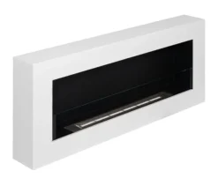 Online Hängande etanolspis Biokamin Hängande biokamin Bioetanolbrännare BOX 90 cm x 40 cm x 12 cm matt vitt med glas ekologisk spis Vedeldade Kaminer
