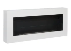 Online Hängande etanolspis Biokamin Hängande biokamin Bioetanolbrännare BOX 90 cm x 40 cm x 12 cm matt vitt med glas ekologisk spis Vedeldade Kaminer